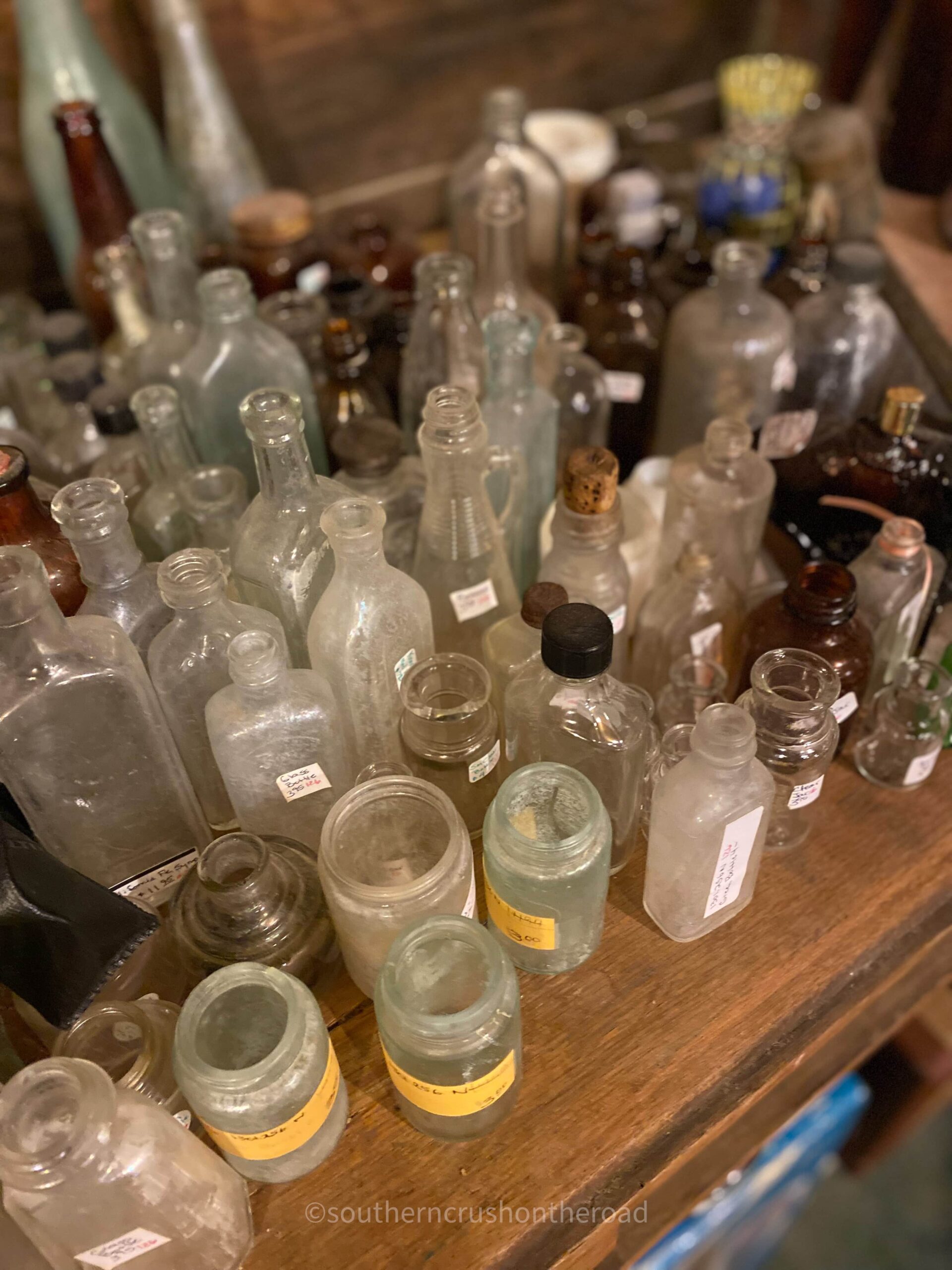 vintage glass bottle collection
