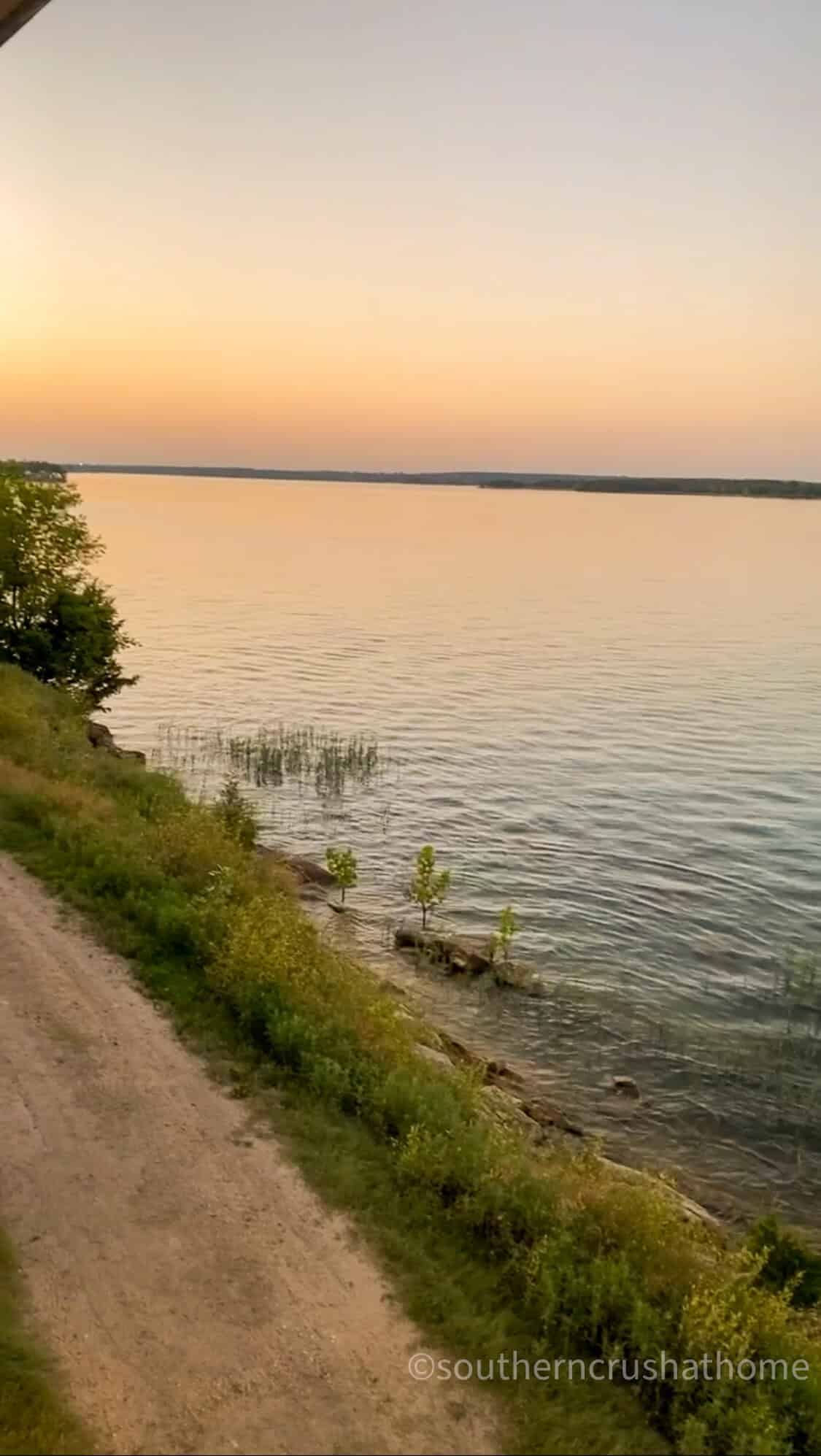 sunset view at Lake Murray OK