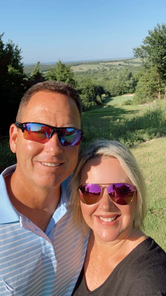 Brett and Melanie Ferguson on golf course
