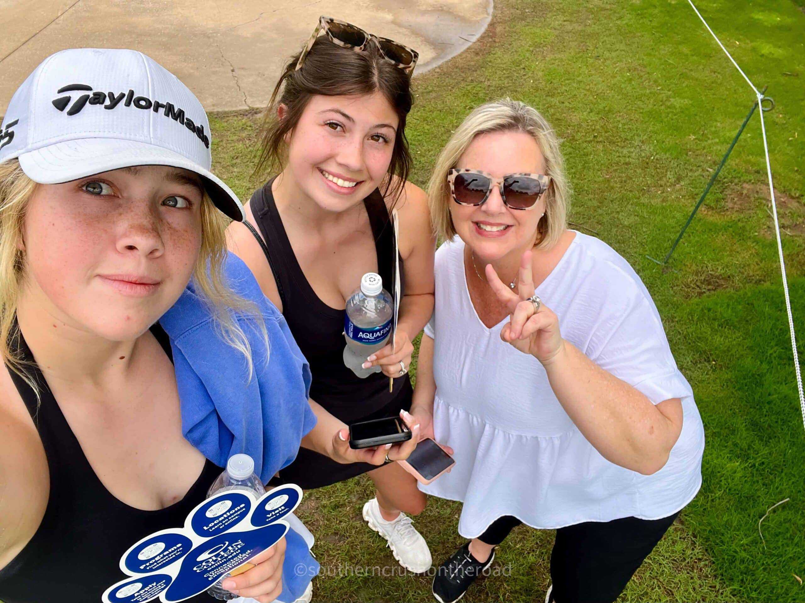 girls having fun at pga golf event