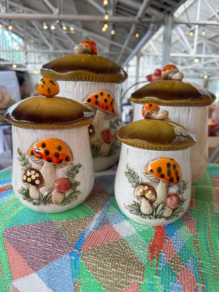 antique mushroom canister set