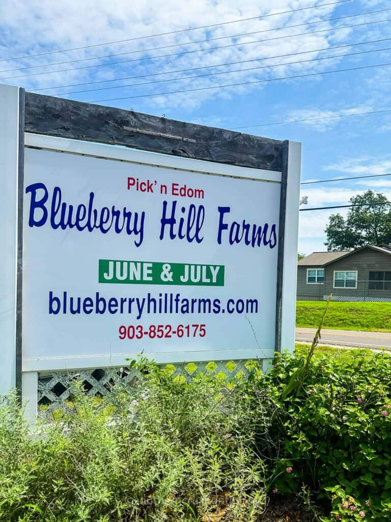 blueberry hill farms sign