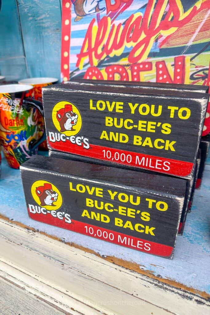 bucees and back sign