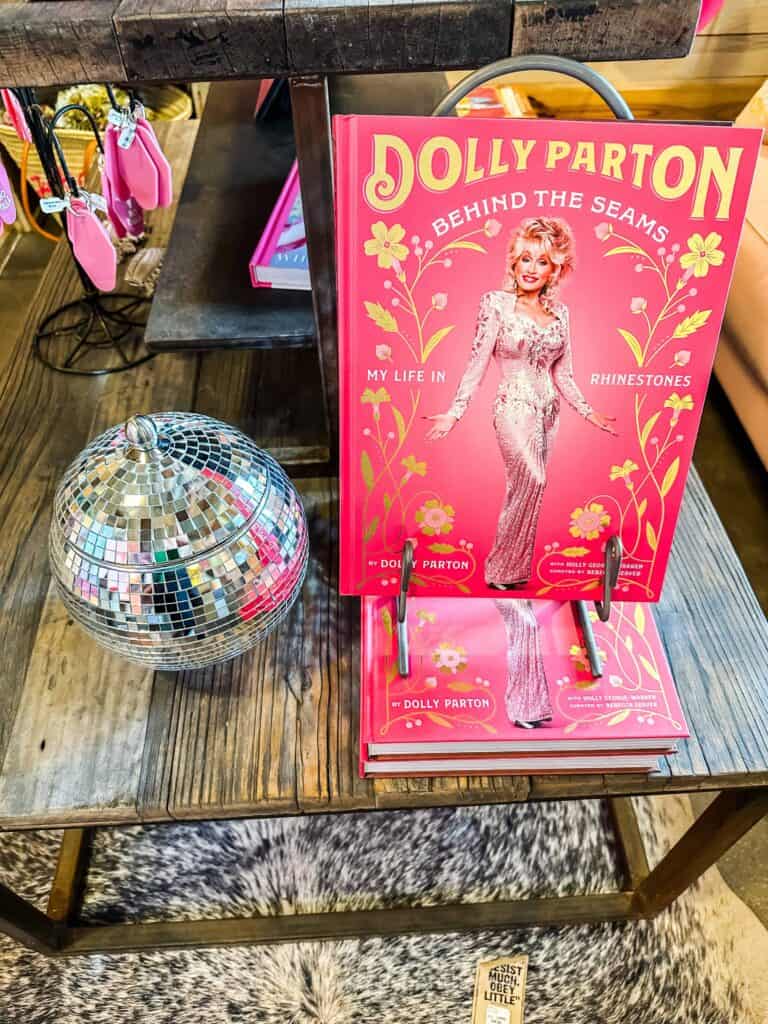 dolly parton book and disco ball