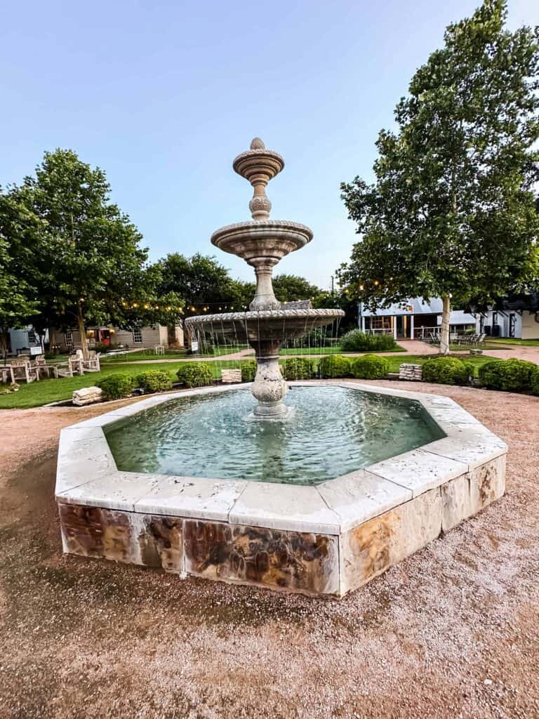 water fountain on the square in Round Top, TX