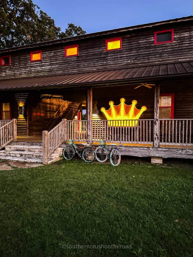 crown lit up at crown house wander inn