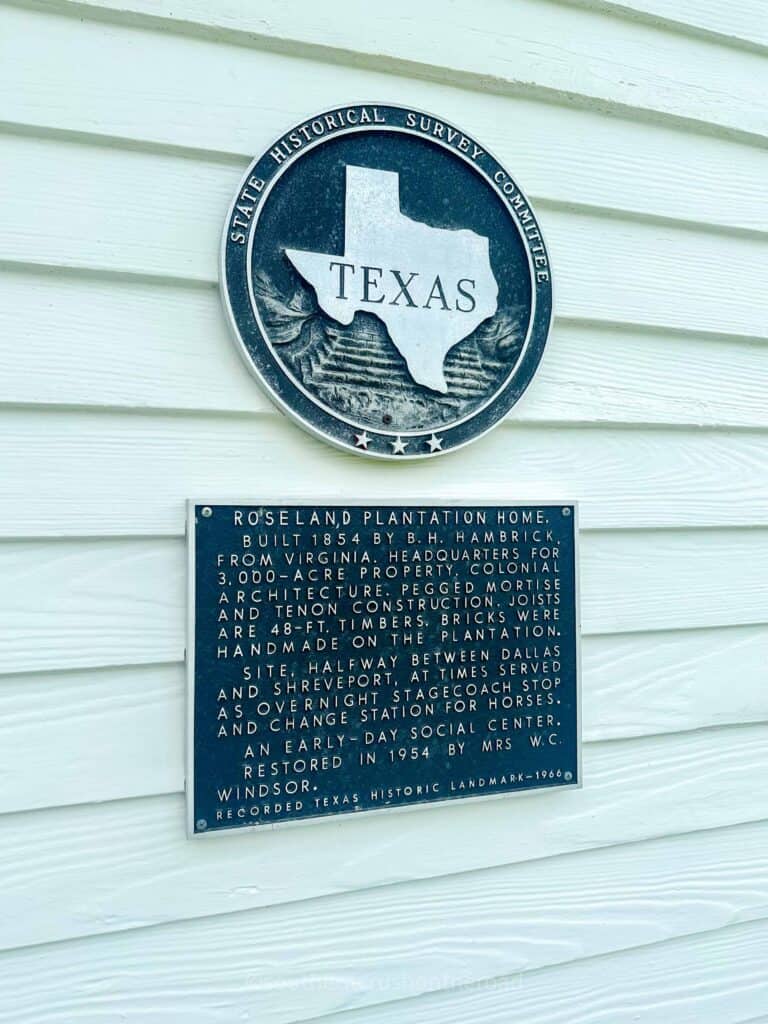 historical marker at Roseland Plantation Ben Wheeler TX