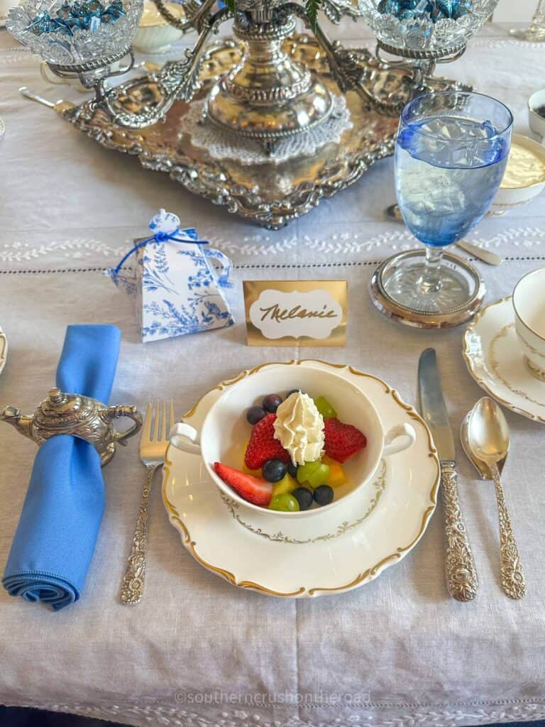 place setting at tea party bridal shower