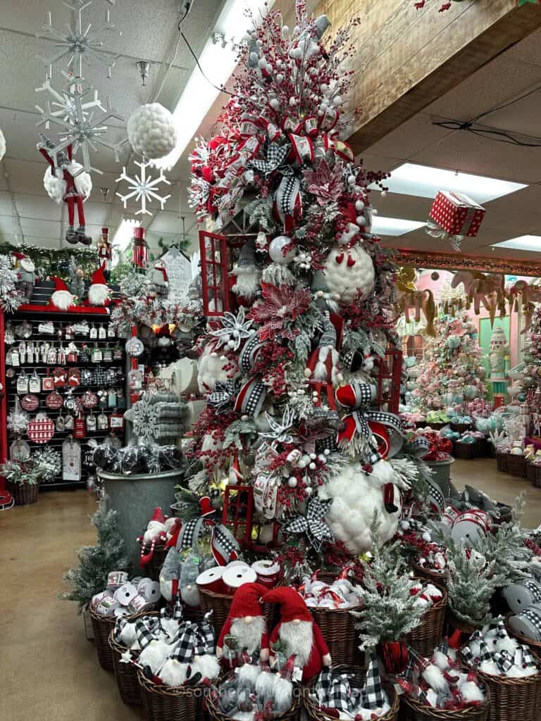 black and white christmas tree