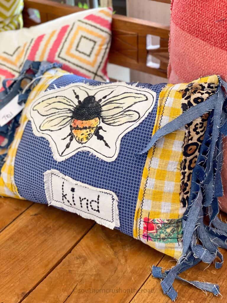 handmade bumblebee pillow