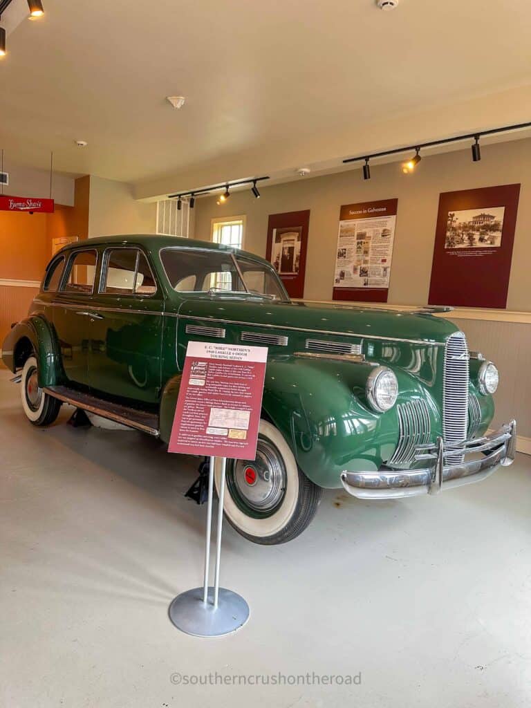 vintage car at moody mansion