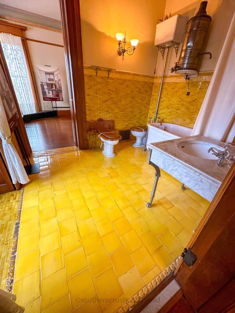 bathroom at moody mansion