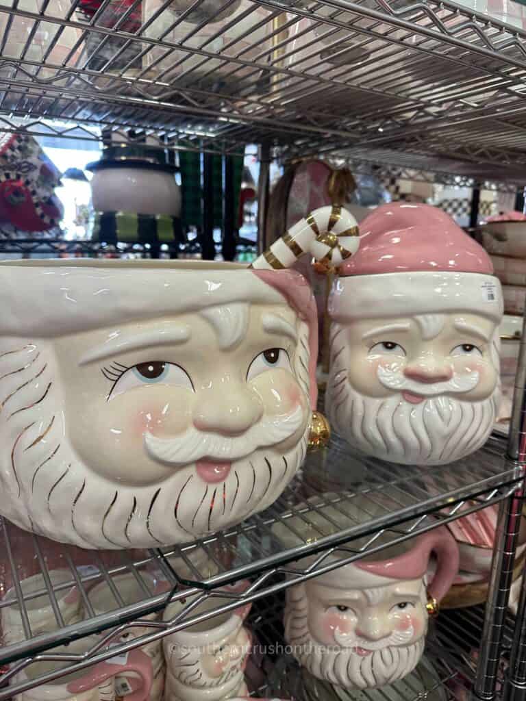 pink santa decor